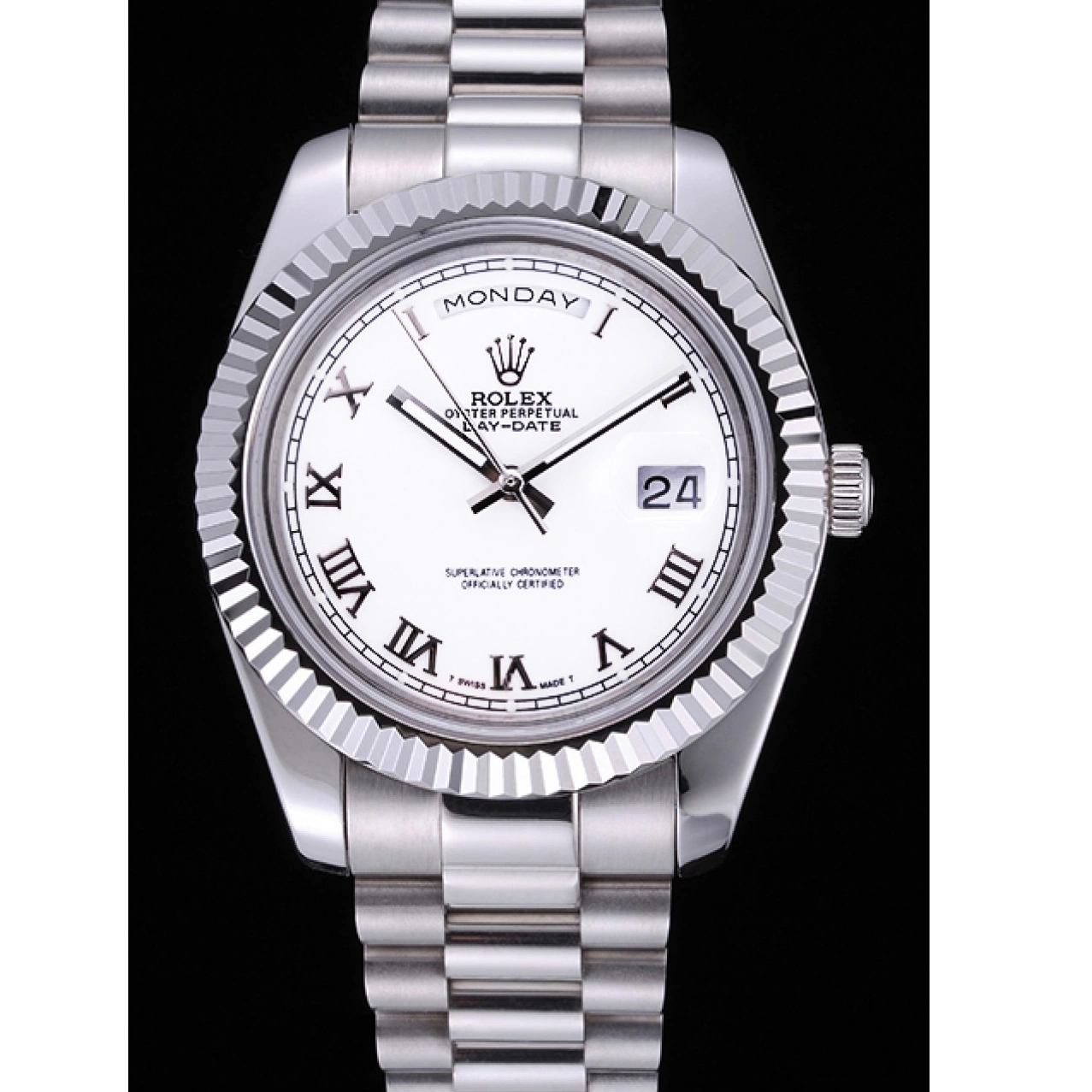 Aaa replica watch 622547 Day-Date White Steel Stainless Rolex Dial Bracelet 0519